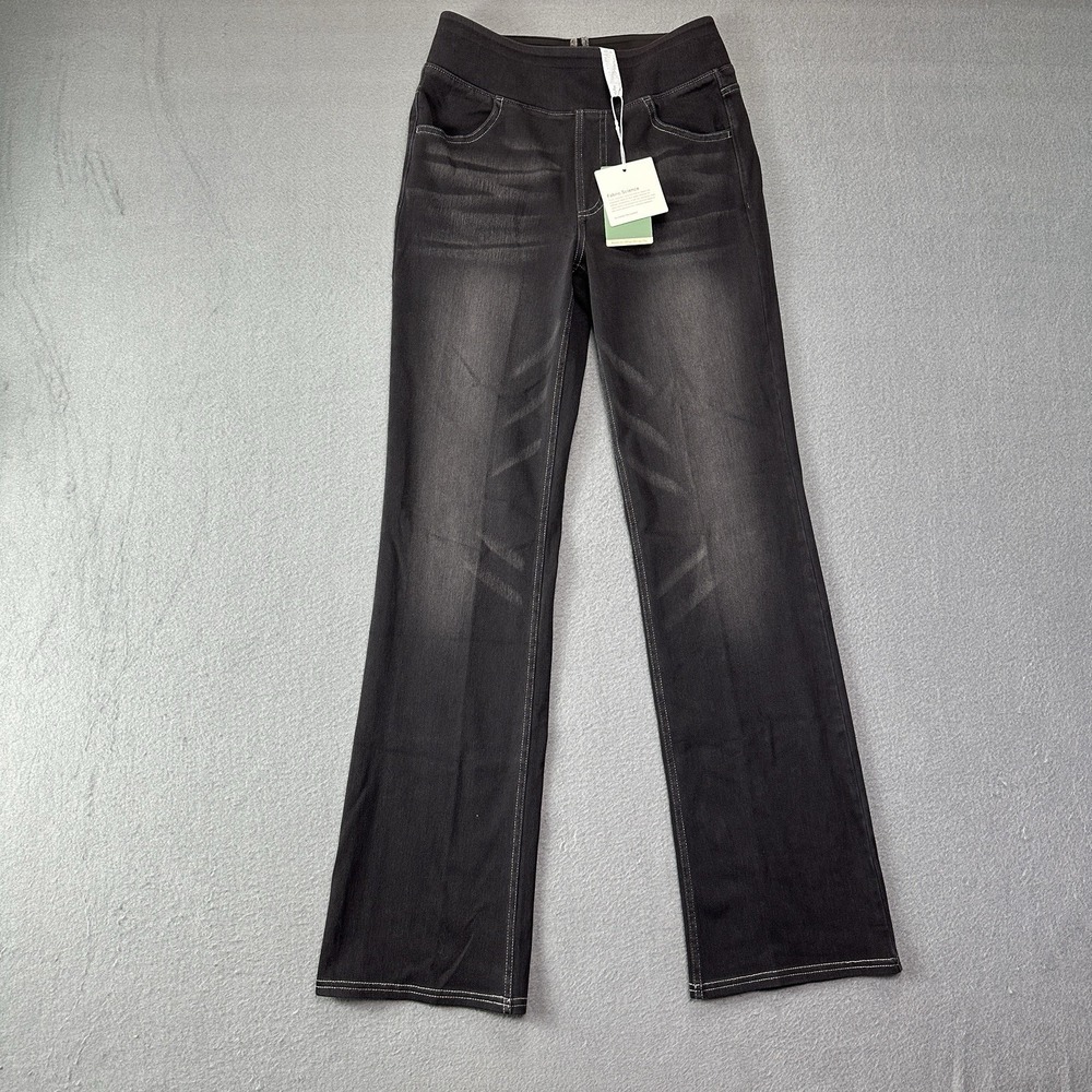 NEW Halara Flex High Waisted Washed Bootcut Jeans Gray Black Small 02804748